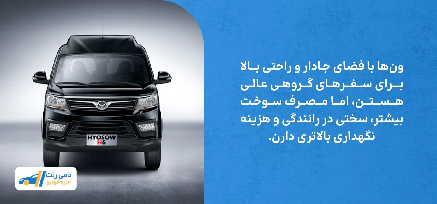 اجاره ون در کیش با قیمت مناسب